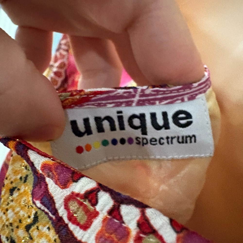 Unique Spectrum Vibrant Patchwork Blouse - image 8